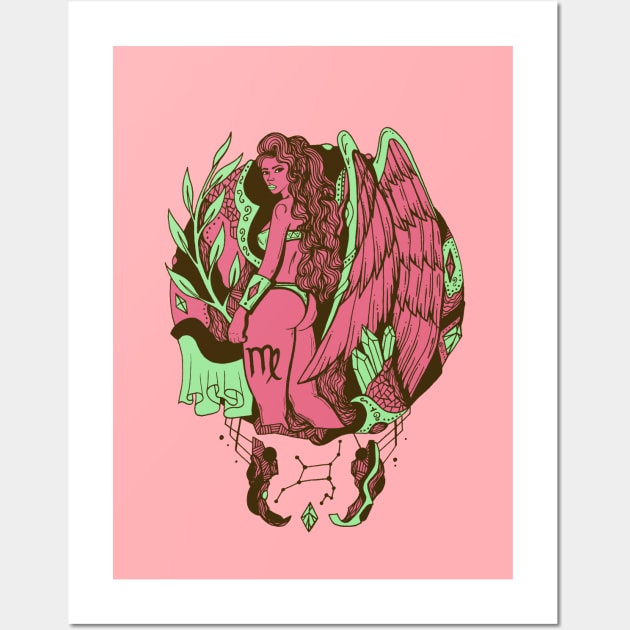 Pink Mint Virgo Beauty Wall Art by kenallouis